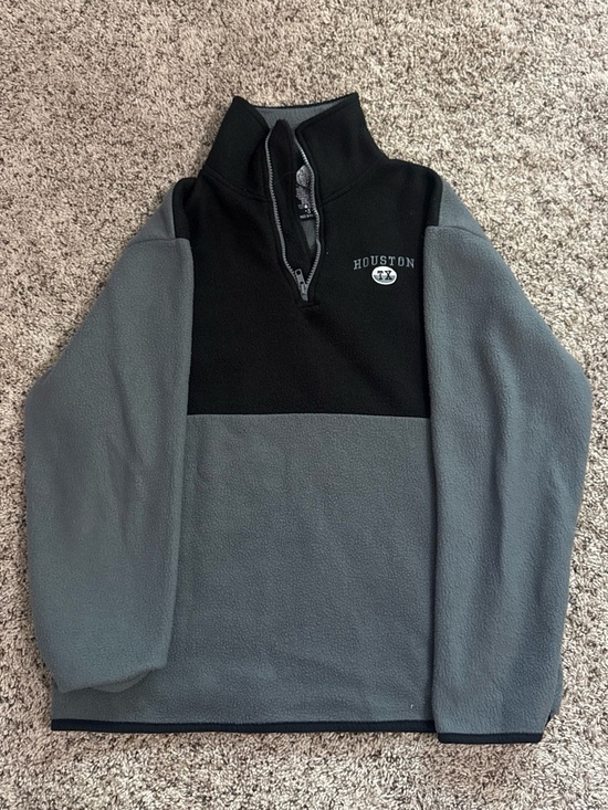 Jackets & Blazers - Houston Two-Tone Quarter-Zip Fleece Pullover - Black & Gray